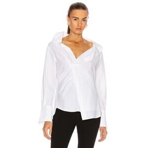 Frame Asymmetric Shirt in Blanc